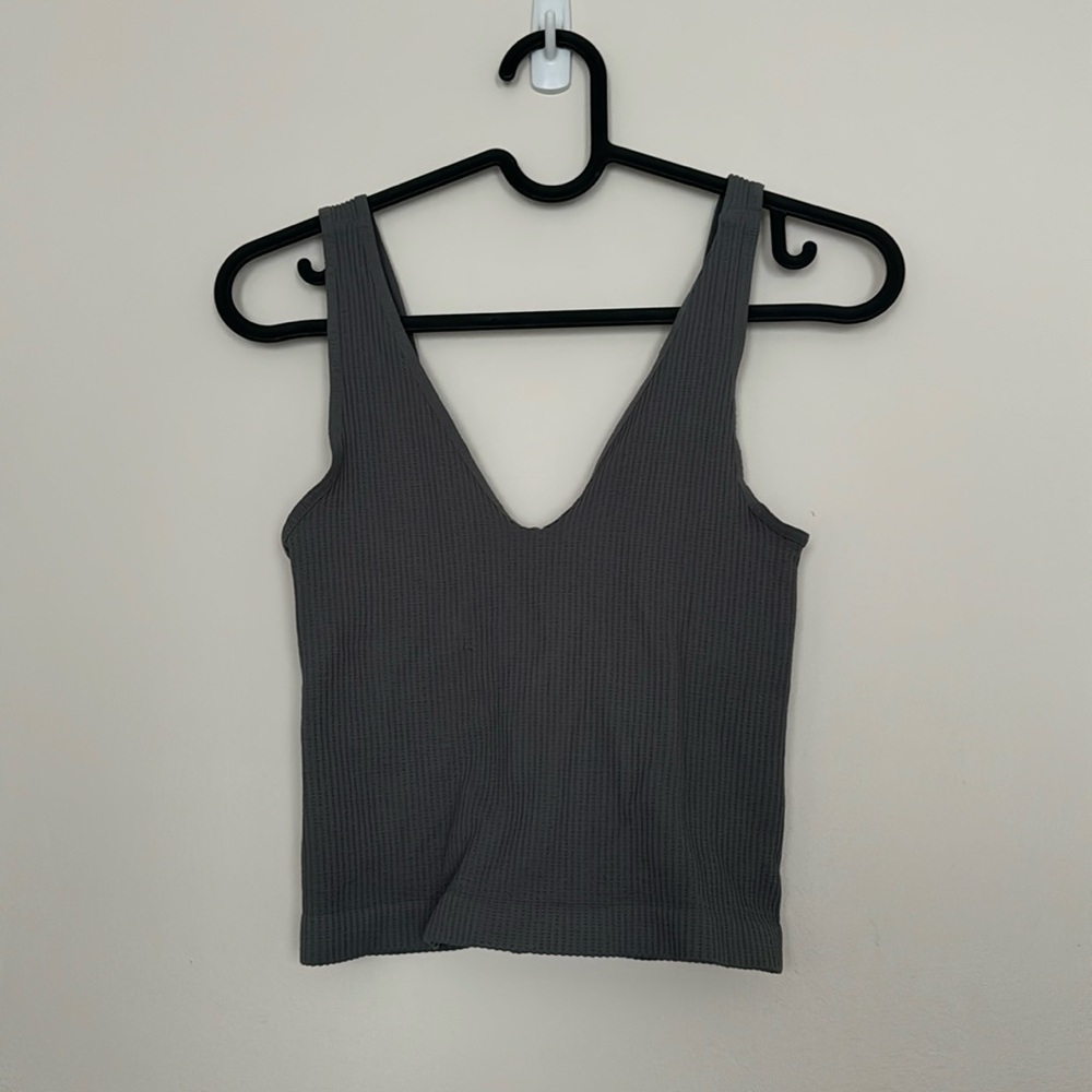 Nikibiki Gray Ribbed Tank Top